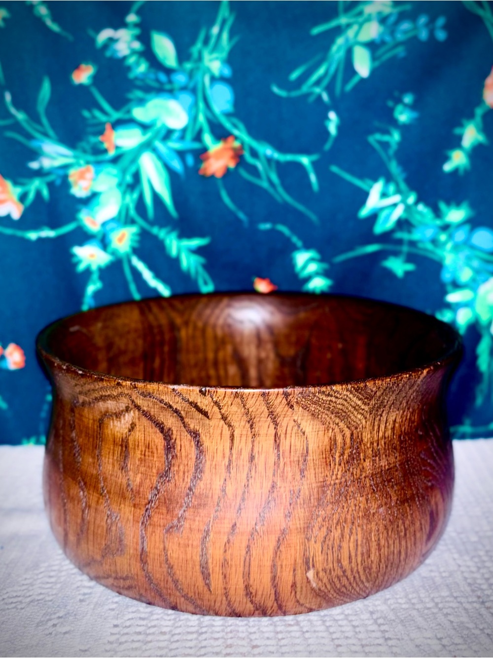 Vtg 1960s MCM Rustic Oak Wood Danish Mod 10” Serving Bowl
